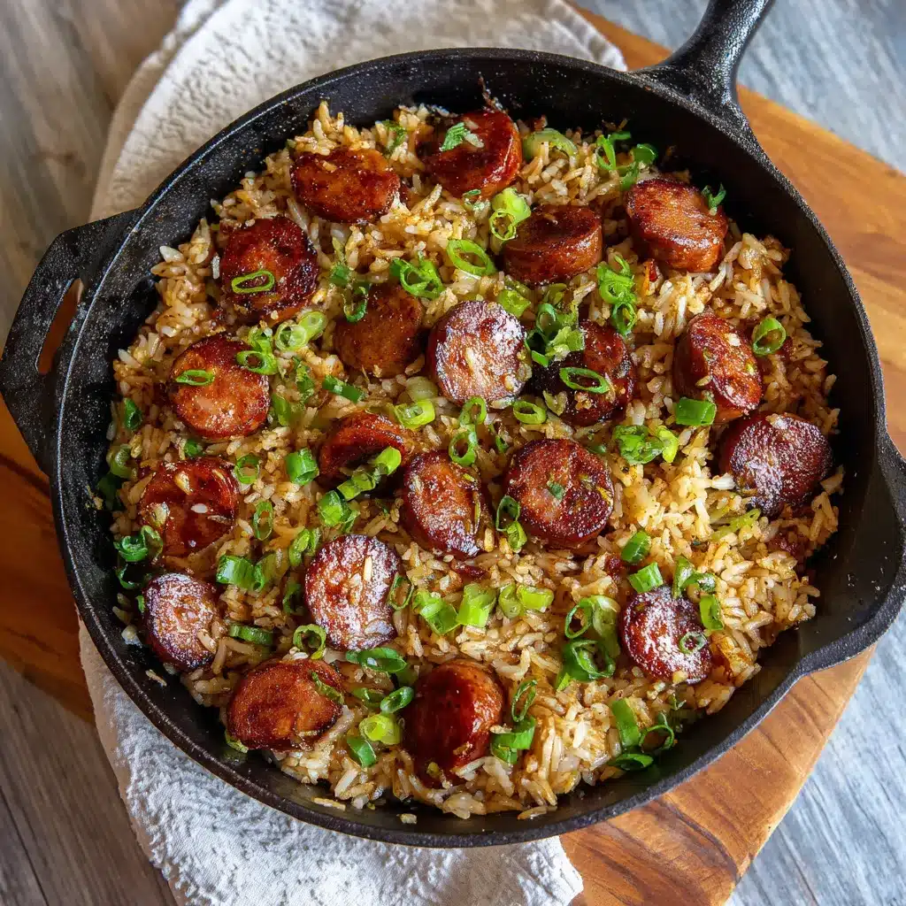 Easy OneSkillet Cajun Honey Garlic Sausage Rice Delight