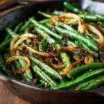 Roasted Green Beans with Caramelized Onions