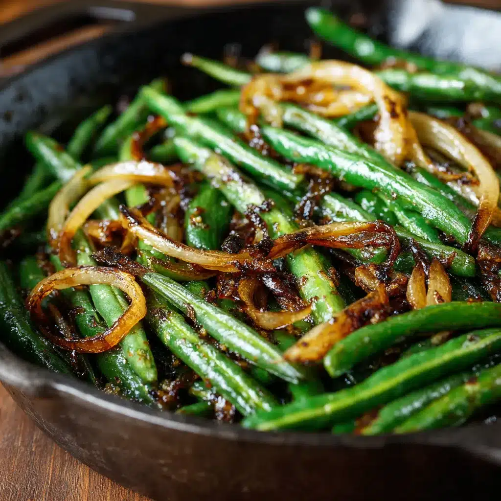 Savory Roasted Green Beans with Sweet Caramelized Onions