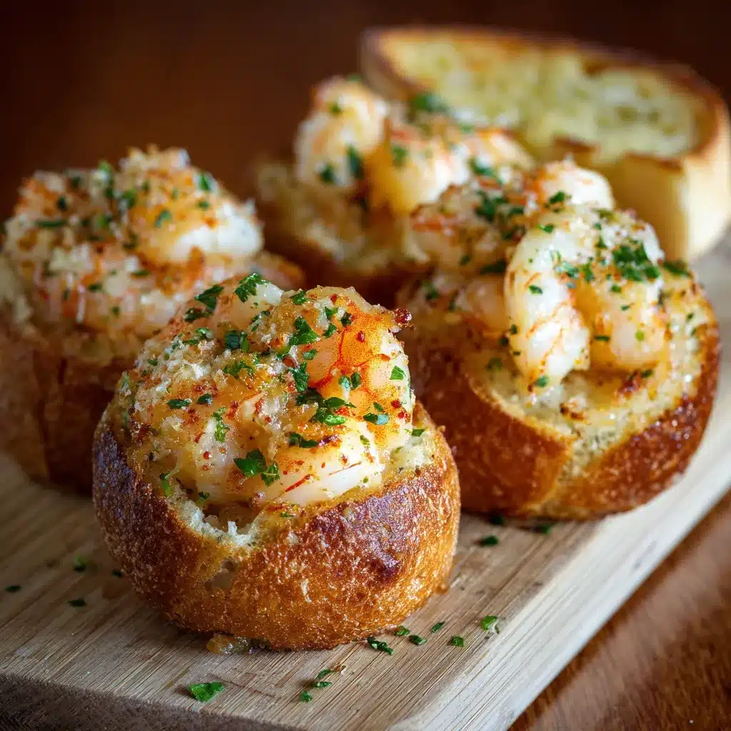 Crabby Shrimp Stuffed Garlic Bread upscaled 6870e89da6a68