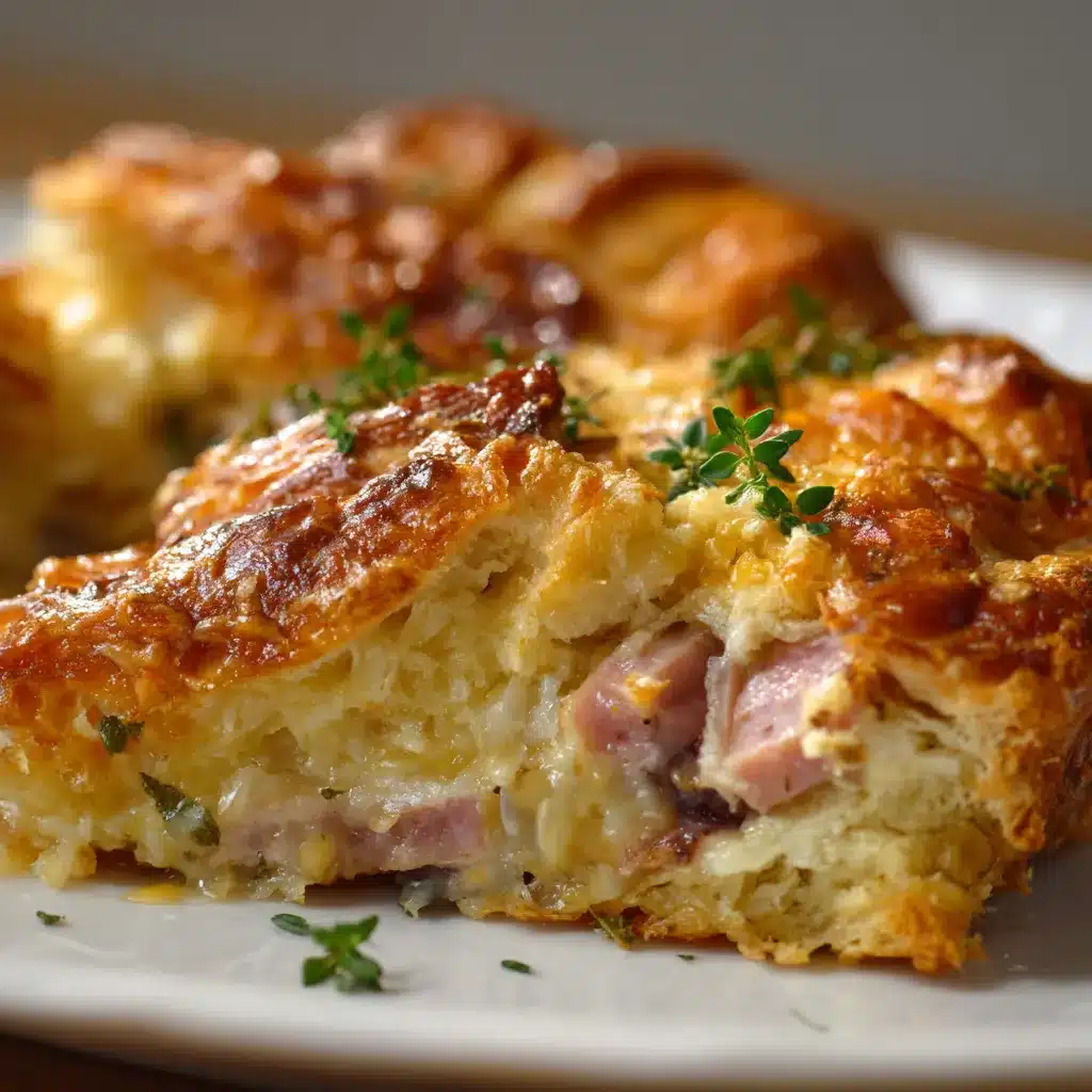 Irresistible Ham Cheese Croissant Casserole Recipe Delight