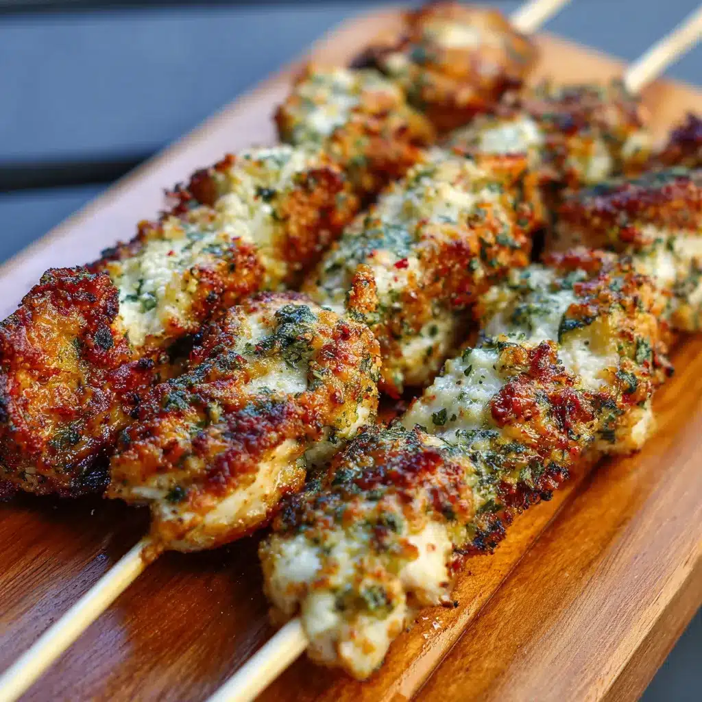 Savory Garlic Parmesan Chicken on a Stick Irresistible Delight