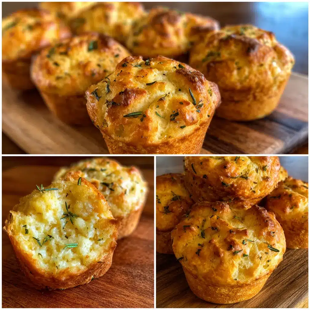 Irresistible Golden Crust Garlic Rosemary Focaccia Muffins