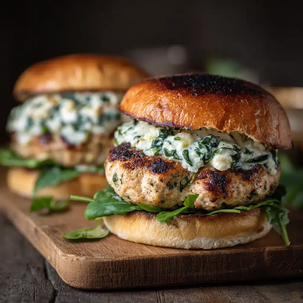 Delicious Healthy White Cheddar Spinach Chicken Burgers Recipe