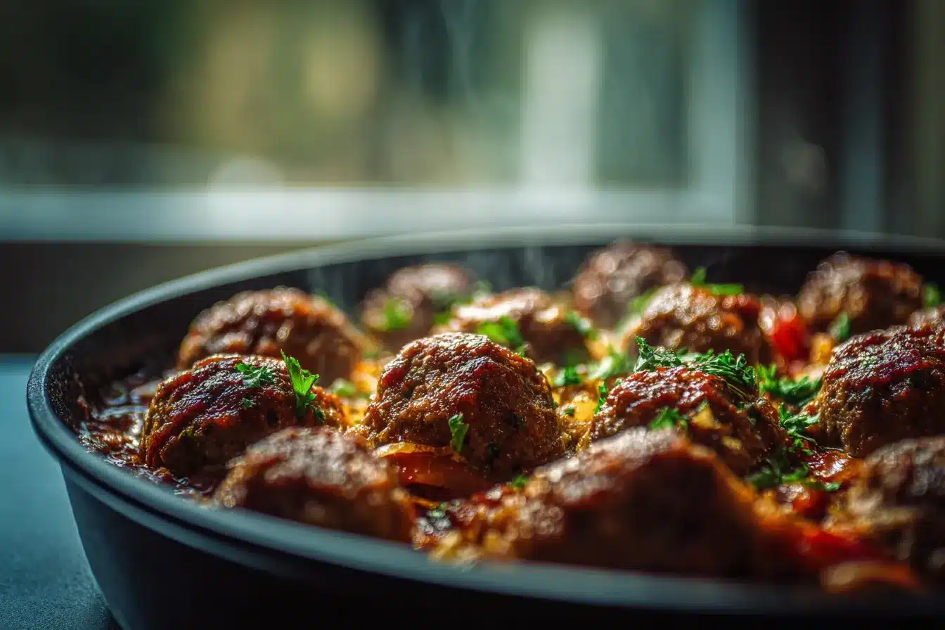 Delicious Honey Garlic Meatball Rice Bake for Easy Dinner