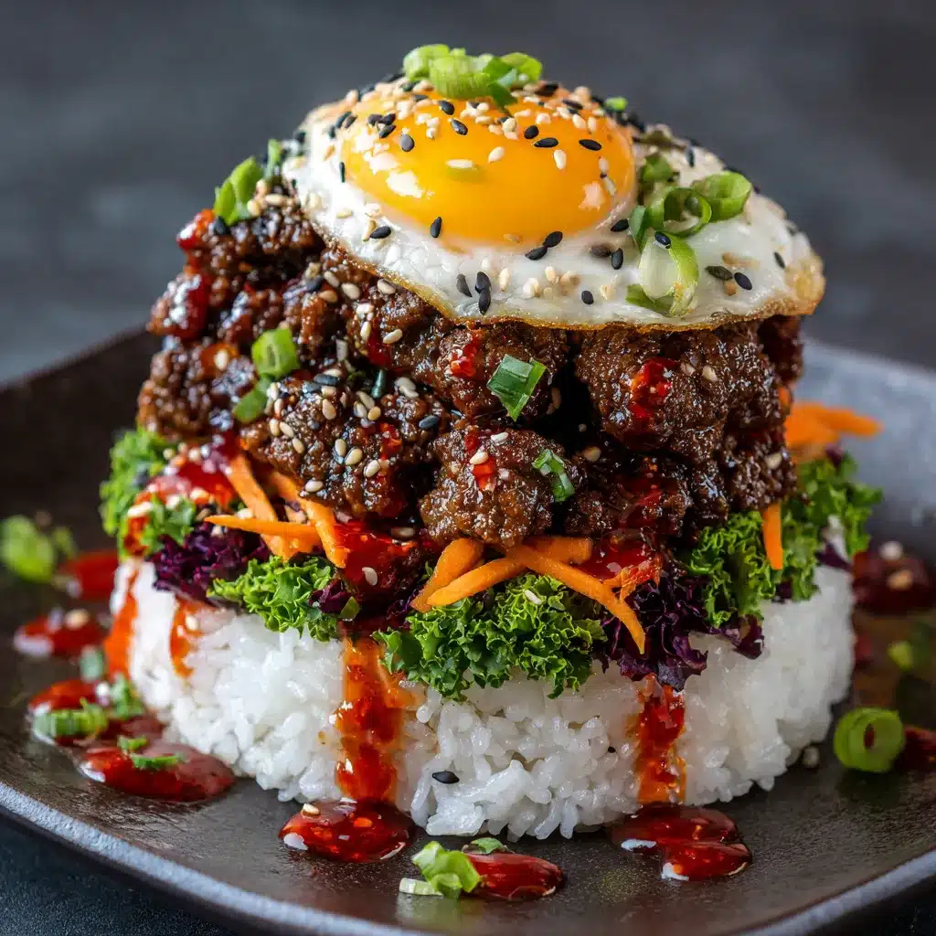 Savory Korean BBQ Beef Rice Stack A Flavorful Delight