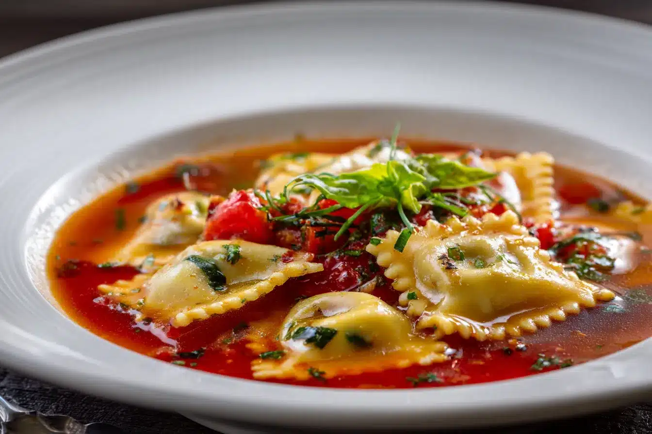 Hearty OnePot Veggie Ravioli Soup Easy Delicious