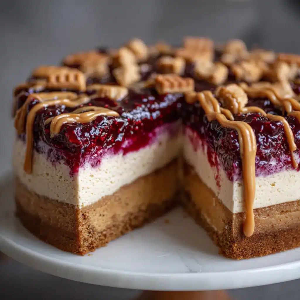 Indulge in Decadent Peanut Butter Jelly Cheesecake Delight 3 Peanut Butter And Jelly upscaled 686566c0b719a