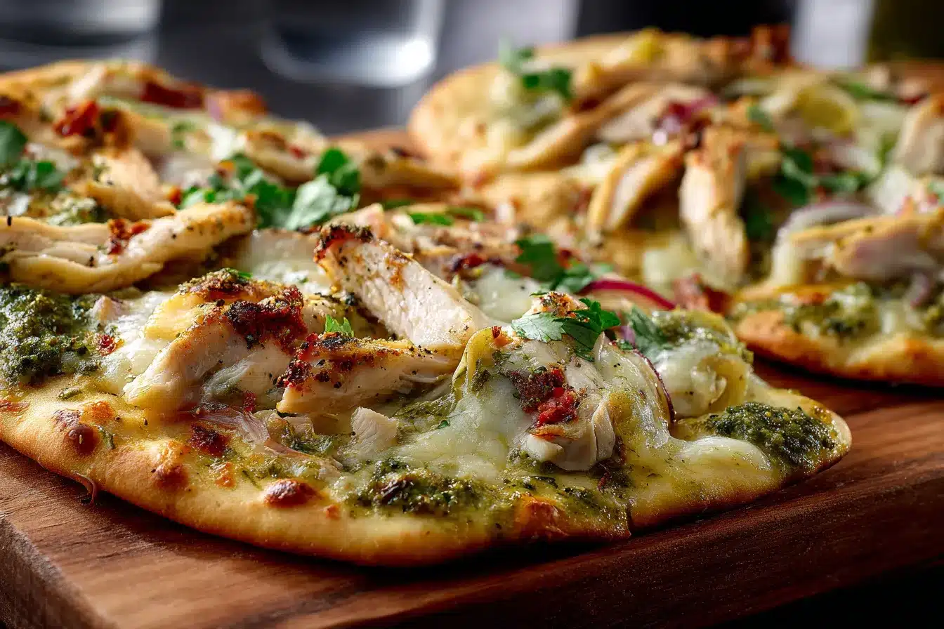 Savory Pesto Chicken Flatbread A Flavorful Delight