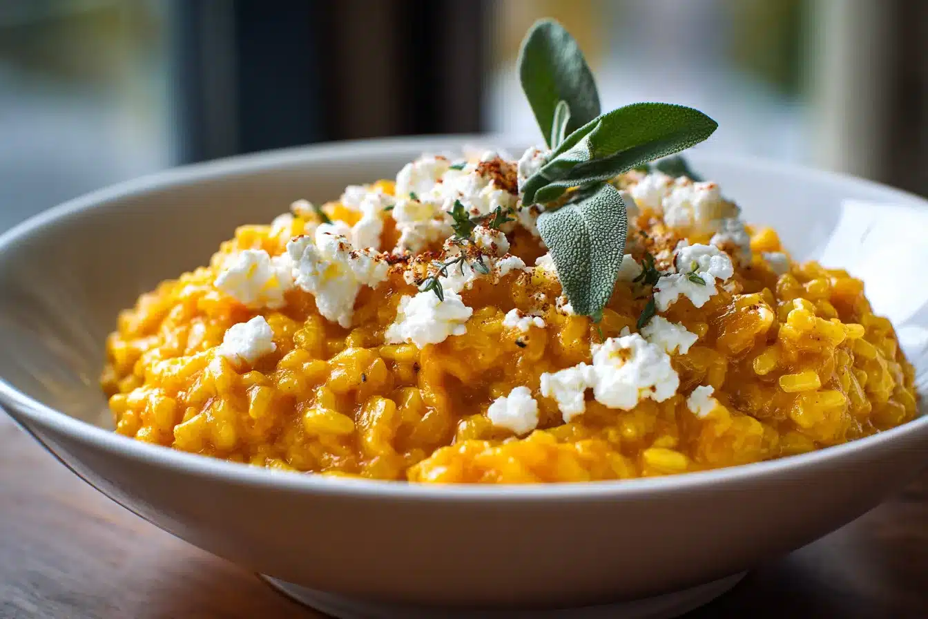 Baked Pumpkin Goat Cheese Risotto