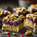 Blackberry Pistachio Dream Bars