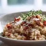 Caramelized Onion, Bacon, and Parmesan Risotto