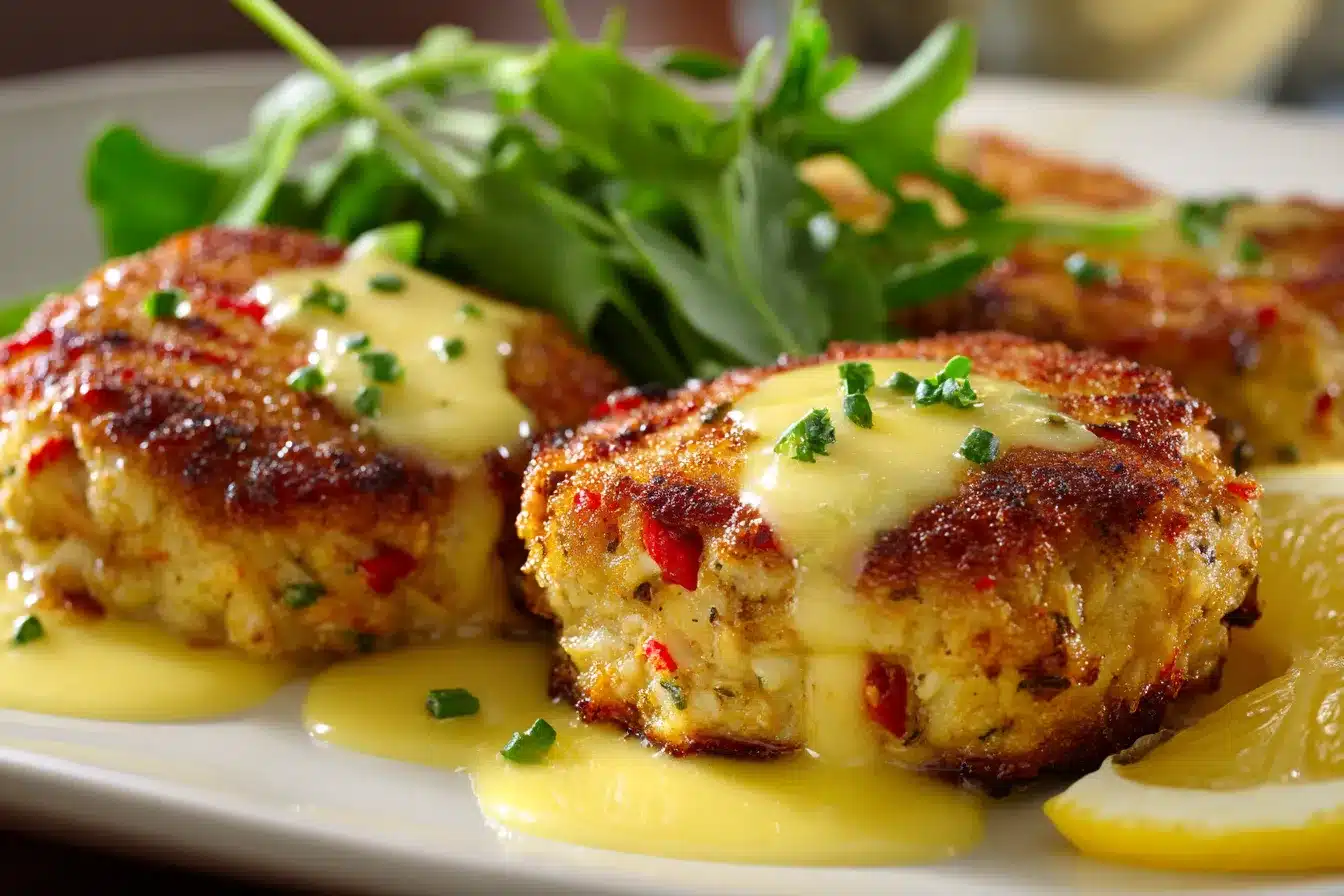 Irresistible Cheddar Bay Crab Cakes with Zesty Lemon Drizzle