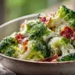 Creamy Garlic Parmesan Broccoli with Bacon