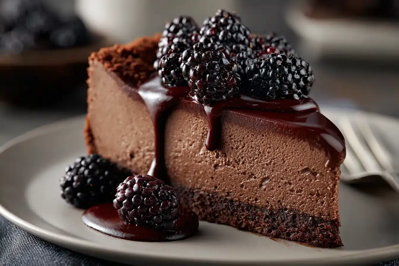 Dark Chocolate Blackberry Cheesecake upscaled 688f5eba553ef