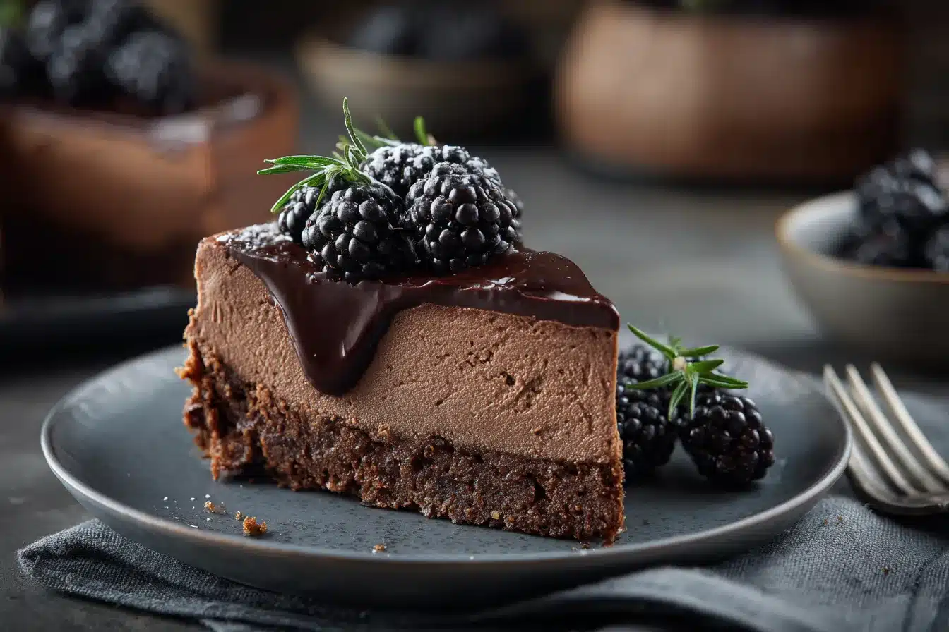 Dark Chocolate Blackberry Cheesecake upscaled 688f5faa2e47a