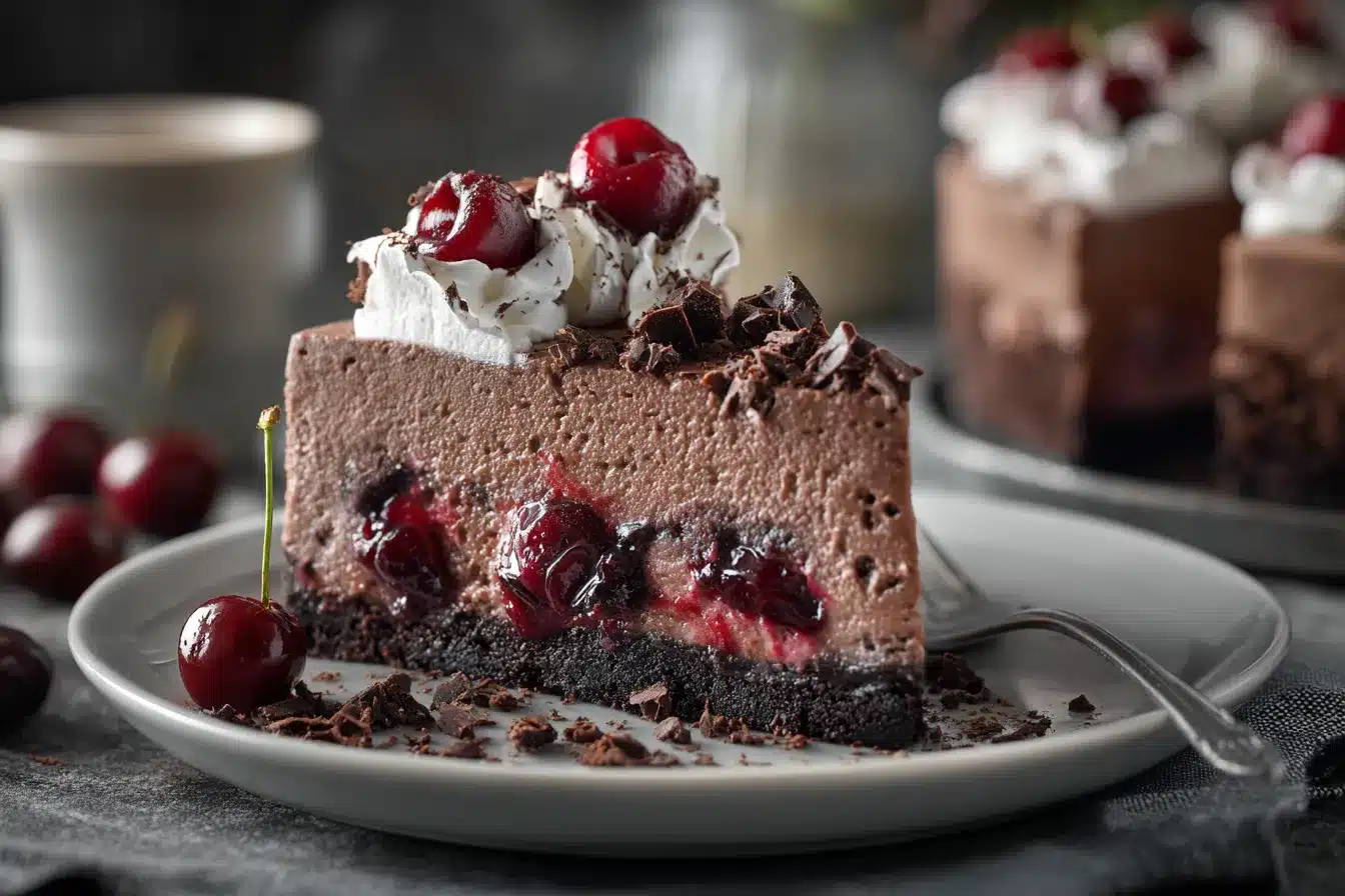 Irresistible NoBake Black Forest Cheesecake Easy Delicious