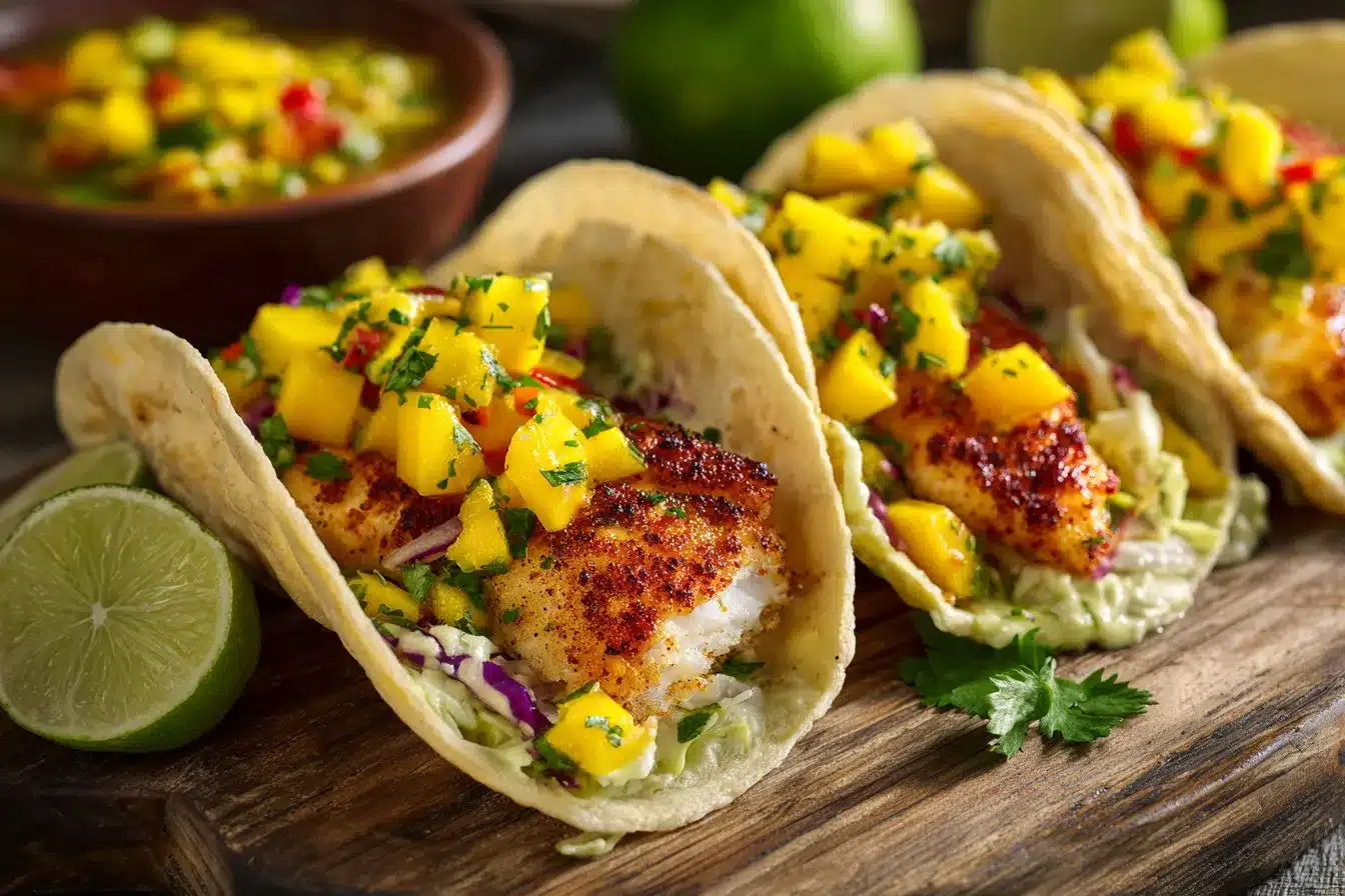 Irresistible Fish Tacos with Zesty Mango Salsa Recipe