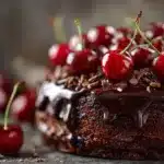 Fresh Cherry Chocolate Cake