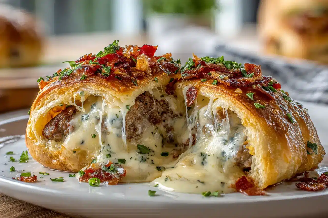 FlavorPacked Garlic Butter Cheeseburger Rollups with Cheese