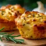 Golden Crust Garlic Rosemary Focaccia Muffins
