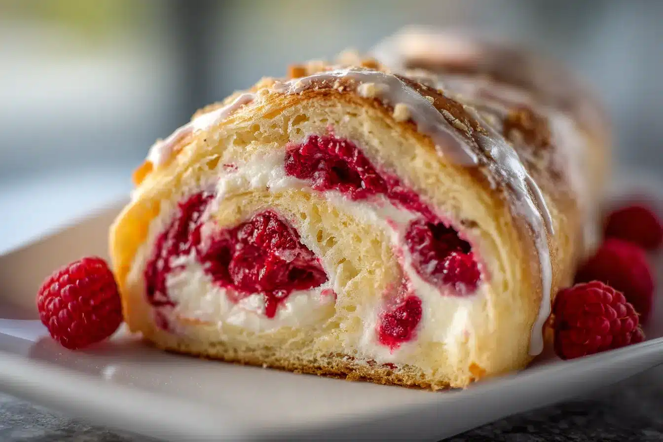 Delicious Lemon Raspberry Cream Cheese Danish Roll Recipe