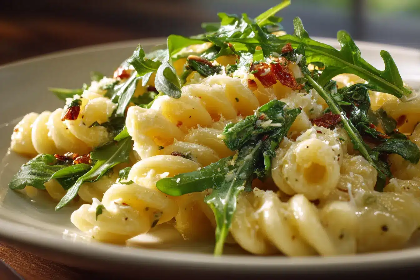 Zesty Lemon Ricotta Pasta with Peppery Arugula Delight