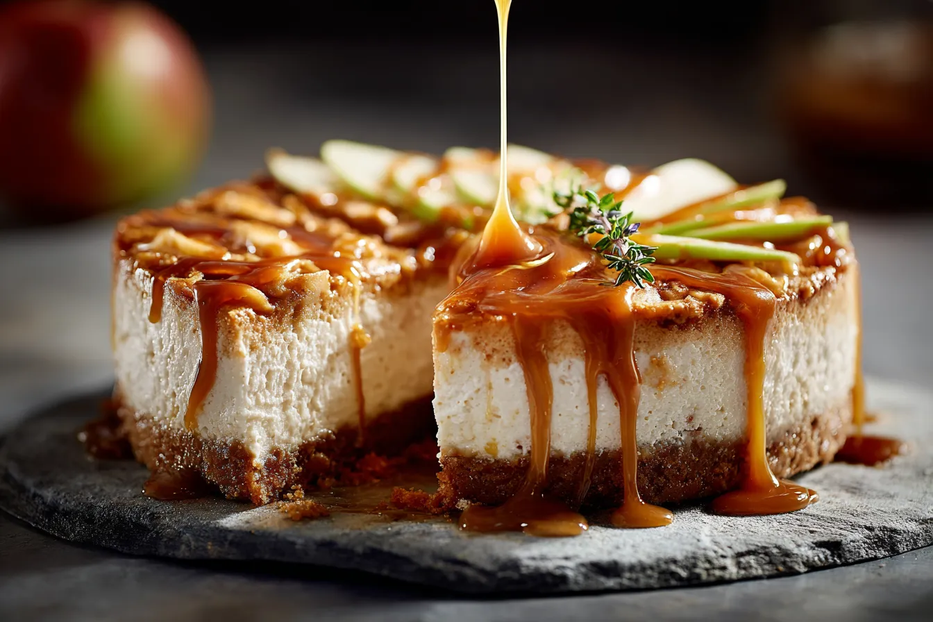 Indulge in Salted Caramel Apple Pie Cheesecake Delight