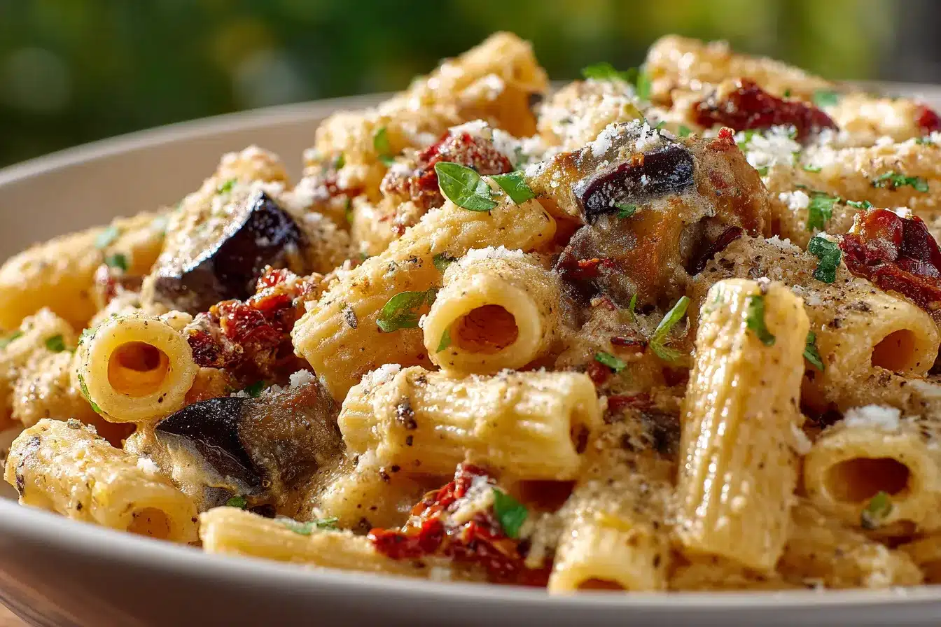 Irresistible SunDried Tomato Eggplant Ricotta Pasta Delight