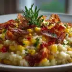 Sweet Corn Risotto with Crispy Pancetta