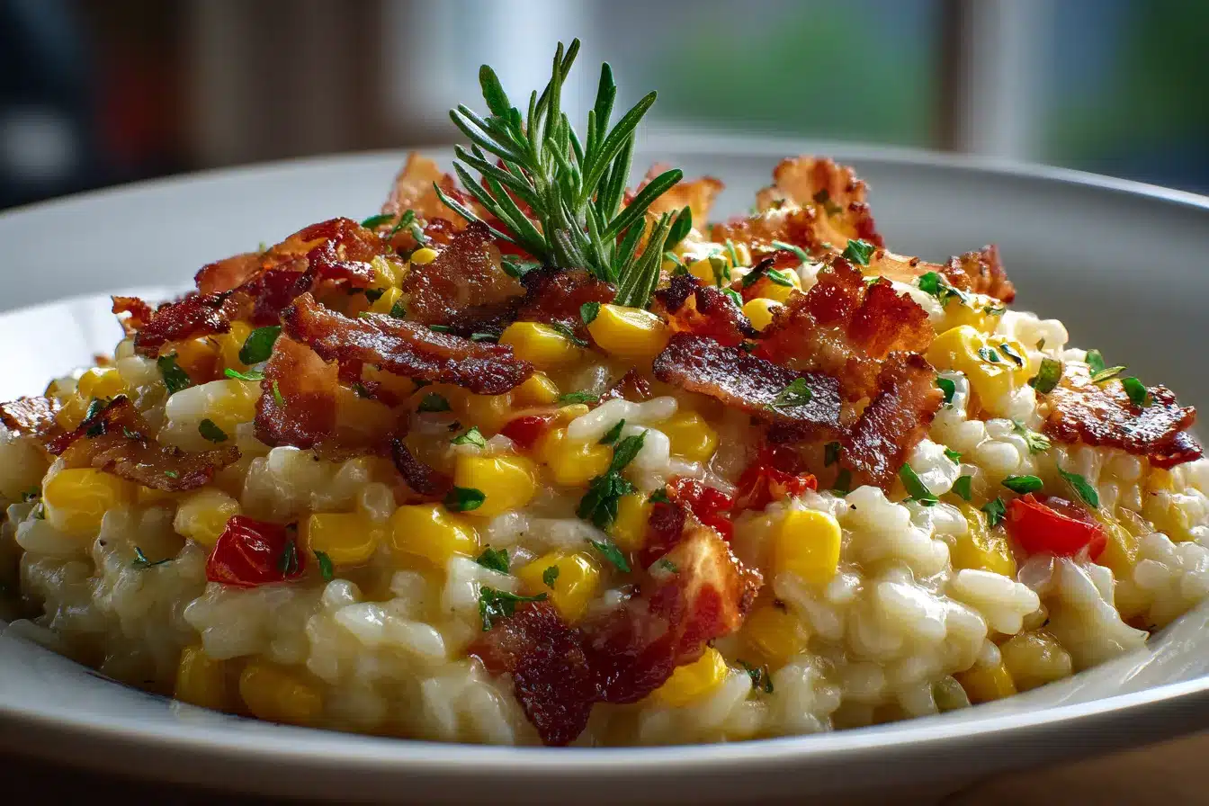 Irresistible Sweet Corn Risotto with Crispy Pancetta Recipe