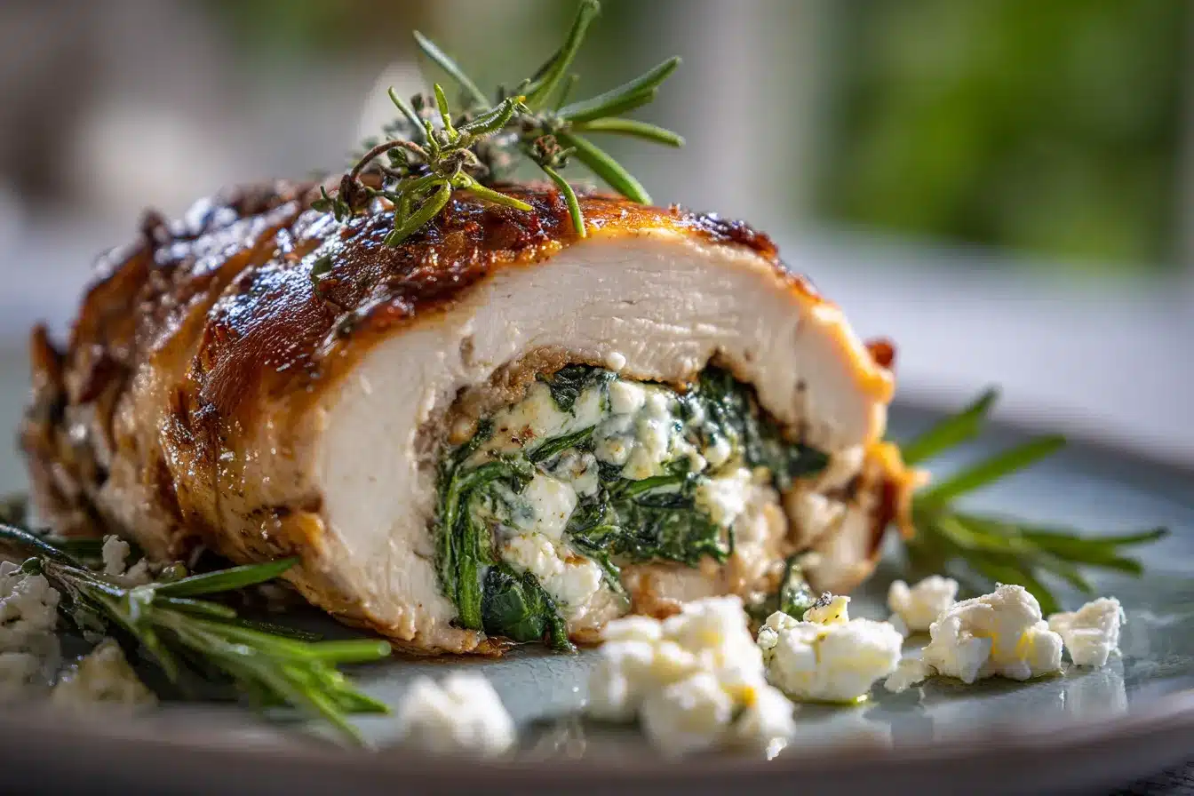 Irresistible Rolled Chicken with Feta Spinach Recipe