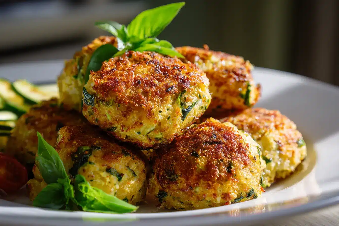 Delicious Baked Zucchini Balls Easy Healthy Recipe